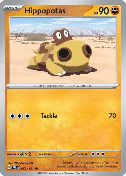 Near Mint 2025 Pokemon Hippopotas - Prismatic Evolutions #052/131