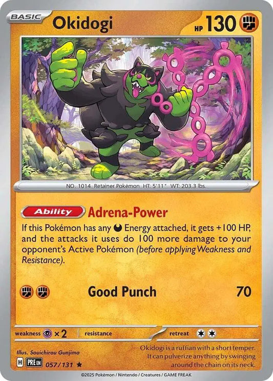 Near Mint 2025 Pokemon Okidogi Holofoil - Prismatic Evolutions #057/131