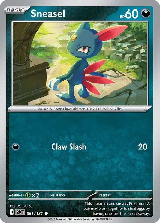 Near Mint 2025 Pokemon Sneasel - Prismatic Evolutions #061/131