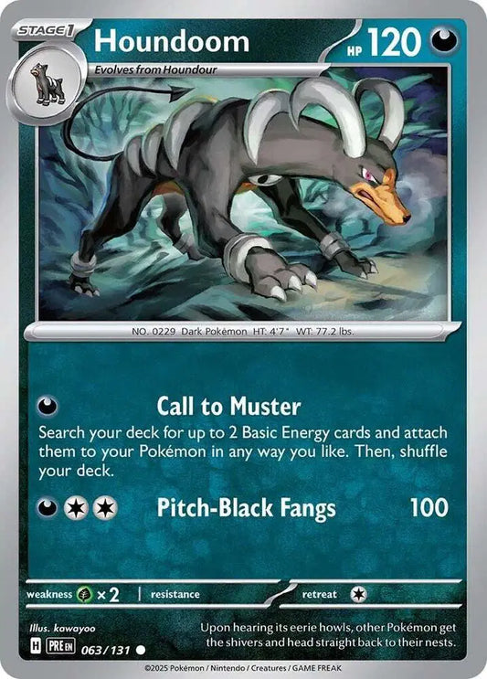 Near Mint 2025 Pokemon Houndoom - Prismatic Evolutions #063/131