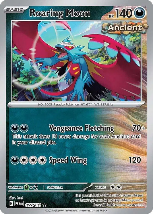 Near Mint 2025 PokemonRoaring Moon Holofoil - Prismatic Evolutions #065/131