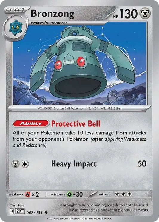 Near Mint 2025 Pokemon Bronzong - Prismatic Evolutions #067/131