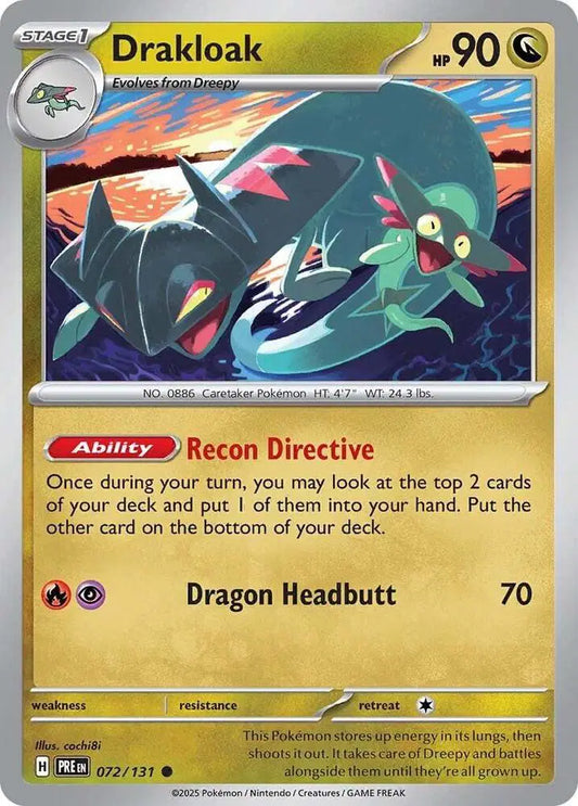 Near Mint 2025 Pokemon Drakloak - Prismatic Evolutions #072/131