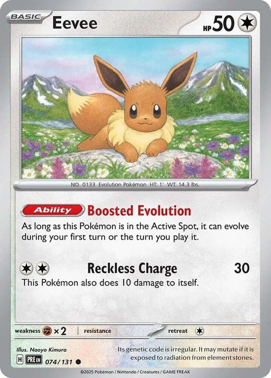 Near Mint 2025 Pokemon Eevee - Prismatic Evolutions #074/131