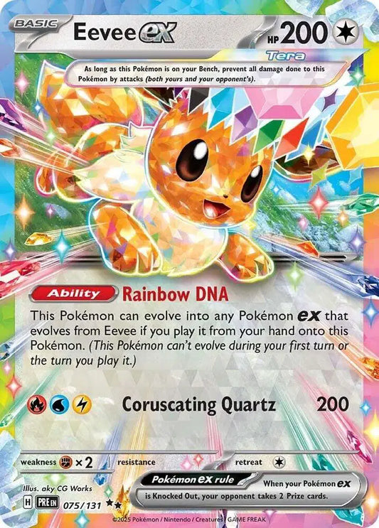 Near Mint 2025 Pokémon Eevee ex – Prismatic Evolutions #075/131