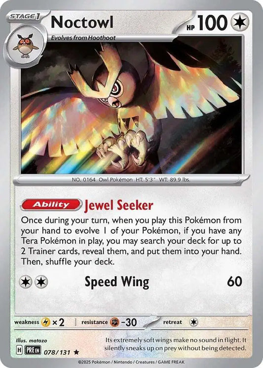 Near Mint 2025 Noctowl Holofoil - Prismatic Evolutions #078/131