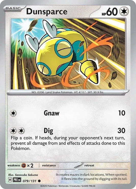 Near Mint 2025 Dunsparce - Prismatic Evolutions #079/131