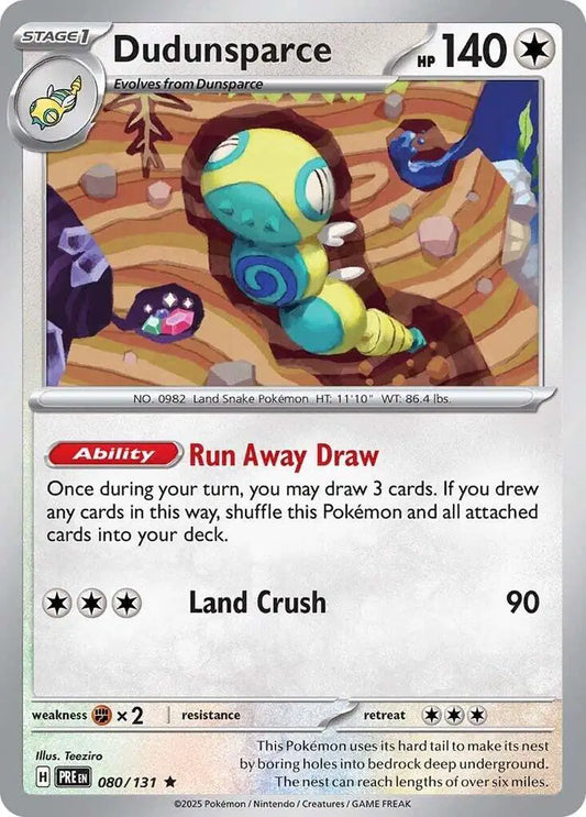 Near Mint 2025 Dudunsparce Holofoil - Prismatic Evolutions #080/131