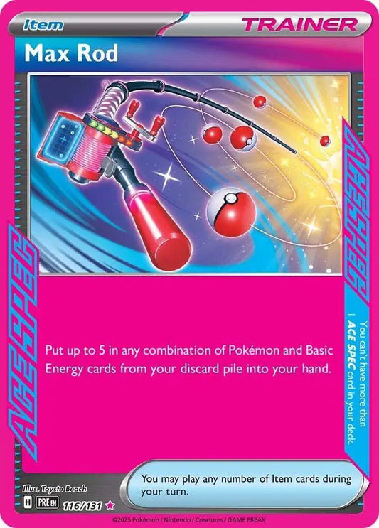 Near Mint 2025 Max Rod Ace Spec Rare – Prismatic Evolutions #116/131