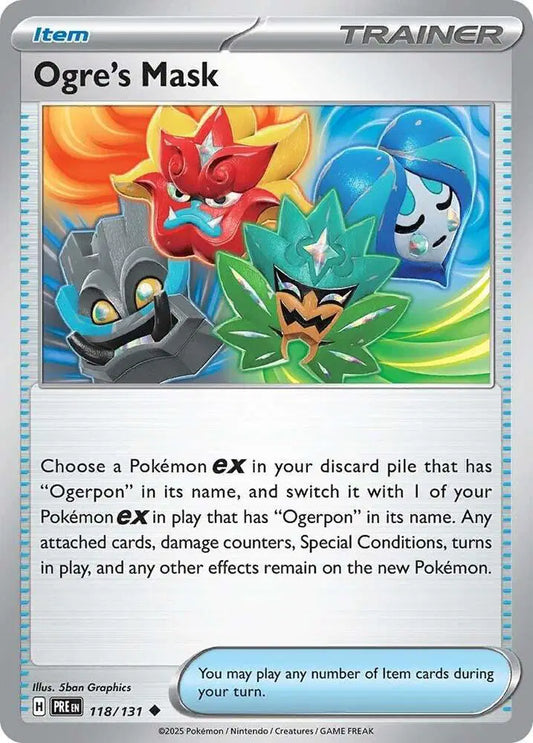 Near Mint 2025 Pokemon Ogre's Mask –  Prismatic Evolutions #118/131