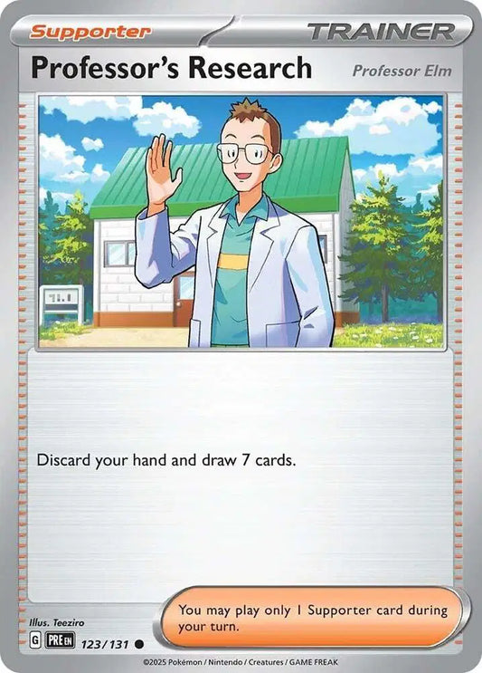 Near Mint 2025 Pokemon Professor's Research [Professor Elm] –  Prismatic Evolutions #123/131