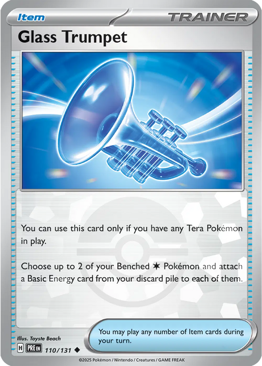 Near Mint 2025 Pokémon Glass Trumpet (Poké Ball Pattern) – Prismatic Evolutions #110/131
