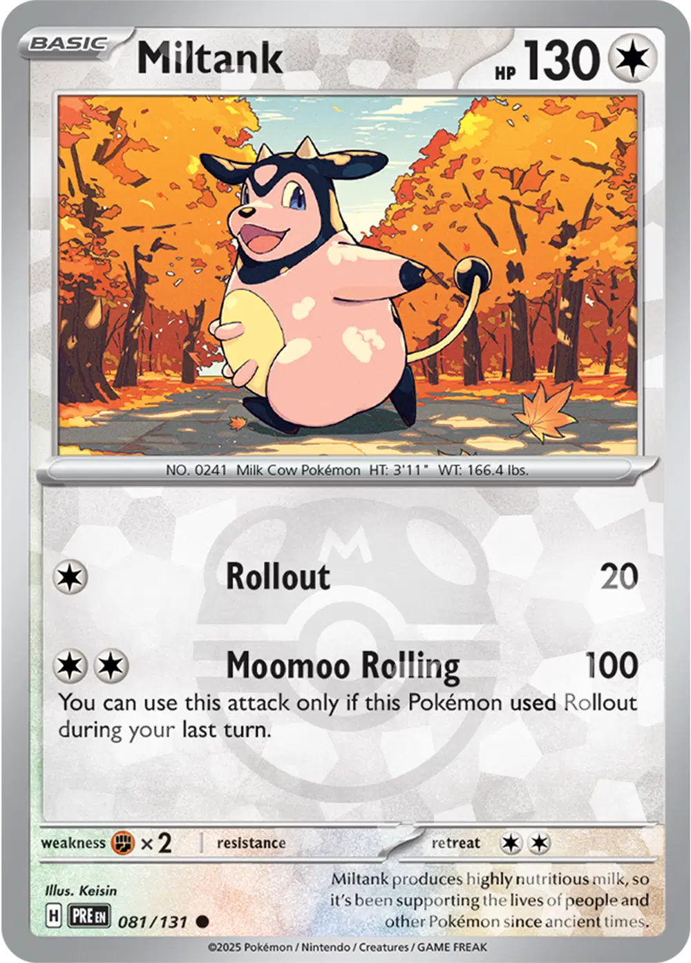 Near Mint 2025 Pokemon Miltank (Poke Ball Pattern) –  Prismatic Evolutions #081/131