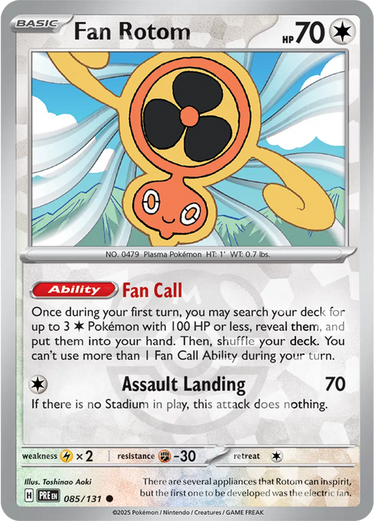 Near Mint 2025 Fan Rotom (Master Ball Pattern) – Prismatic Evolutions #085/131