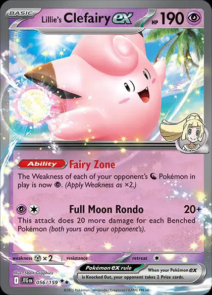 Near Mint 2025 Lillie’s Clefairy ex – Journey Together #056/159 | Basic Fairy-Type TCG Card