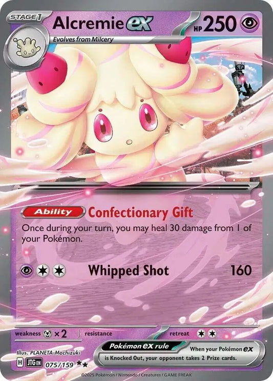 Near Mint 2025 Pokémon Alcremie ex – Journey Together #075/159 | Basic Fairy-Type TCG Card