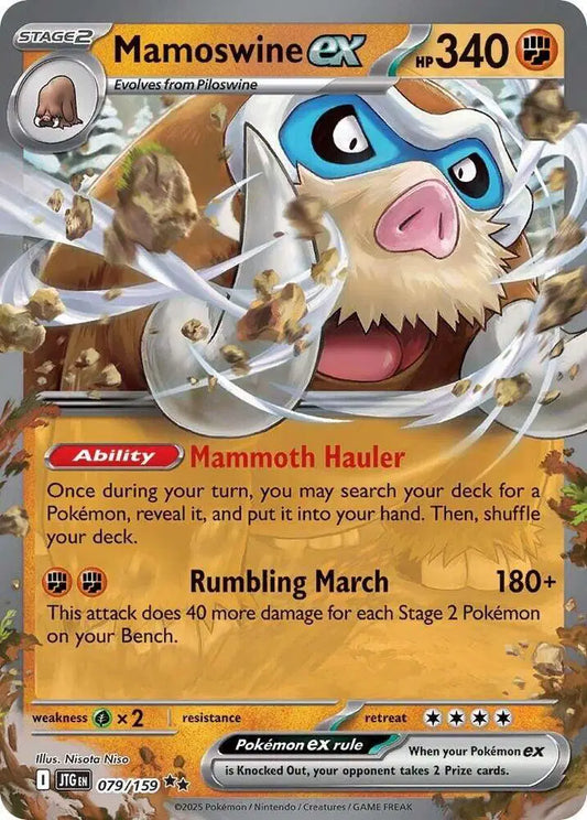 Near Mint 2025 Pokémon Mamoswine ex – Journey Together #079/159 | Basic Ice/Ground-Type TCG Card