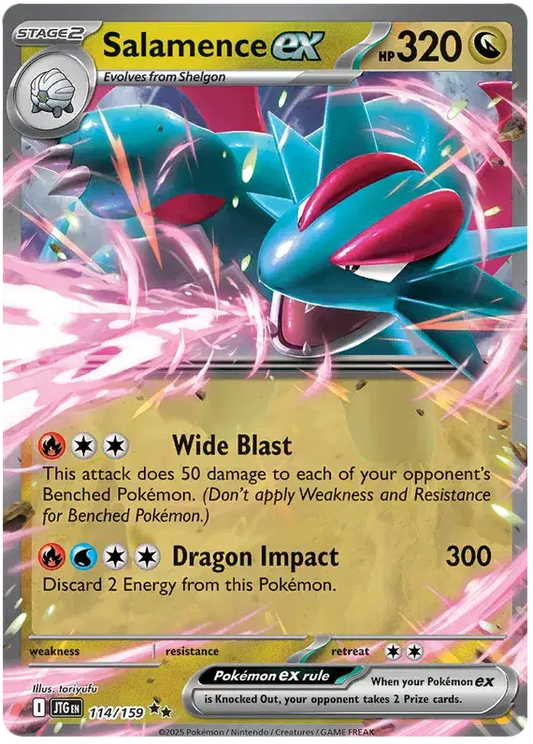 Near Mint 2025 Pokémon Salamence ex – Journey Together #114/159