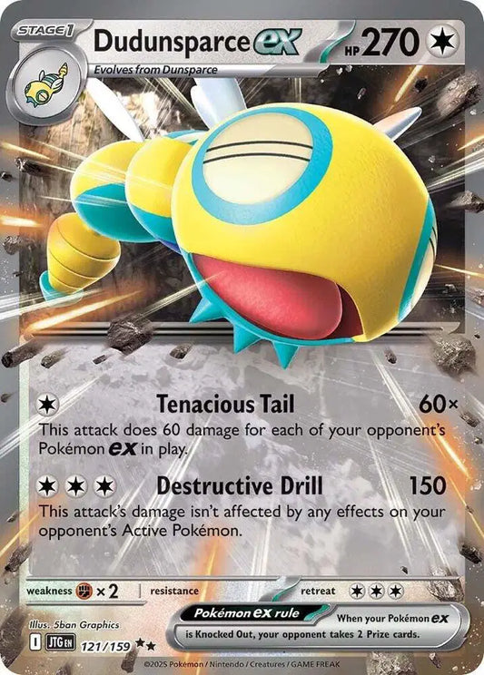 Near Mint 2025 Pokémon Dudunsparce ex – Journey Together #121/159