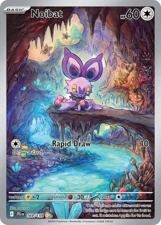 Near Mint 2025 Pokémon Noibat Illustration Rare – Journey Together #169/159 | Basic Flying/Dragon-Type TCG Card