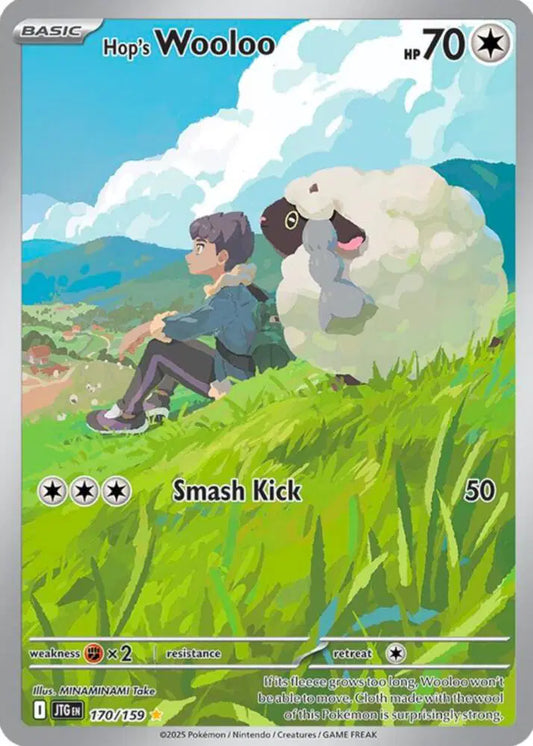 Near Mint 2025 Hop’s Wooloo Illustration Rare – Journey Together #170/159 | Basic Normal-Type TCG Card