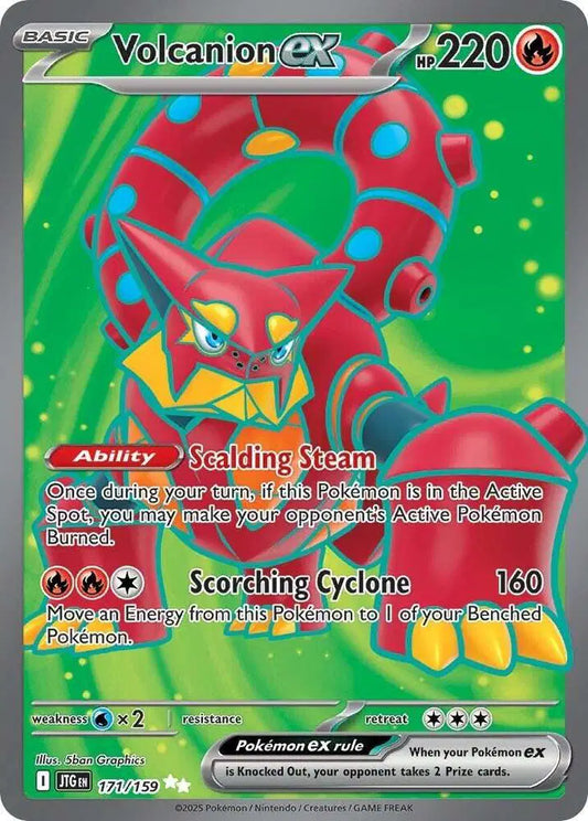 Near Mint 2025 Volcanion ex Ultra Rare – Journey Together #171/159 | Basic Fire/Water-Type TCG Card