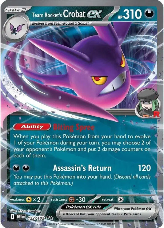 Near Mint 2025 Pokemon Team Rocket's Crobat ex – Destined Rivals #122/182