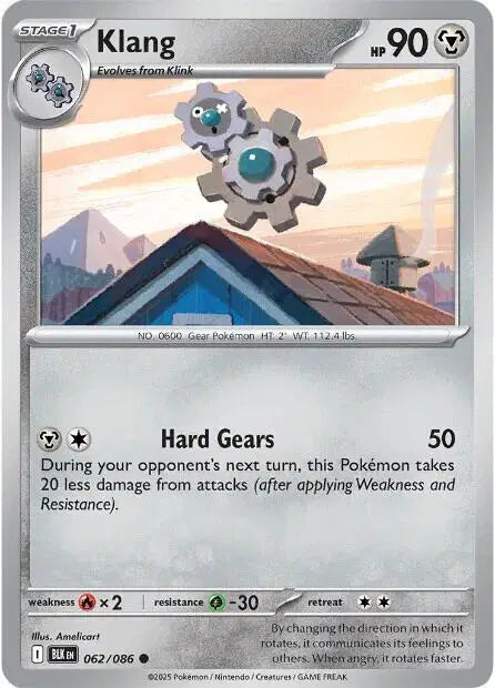 Near Mint 2025 Pokemon Klang - Black Bolt #062/086
