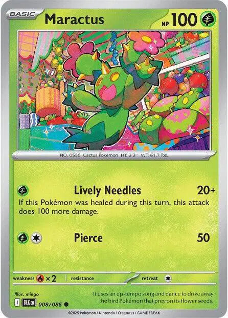 Near Mint 2025 Pokemon Maractus - Black Bolt #008/086