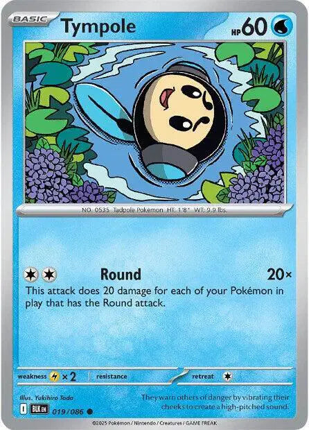 Near Mint 2025 Pokemon Tympole - Black Bolt #019/086