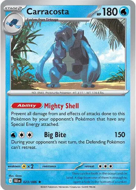Near Mint 2025 Pokemon Carracosta Holofoil - Black Bolt #023/086