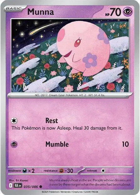 Near Mint 2025 Pokemon Munna - Black Bolt #035/086