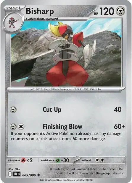 Near Mint 2025 Pokemon Bisharp - Black Bolt #065/086