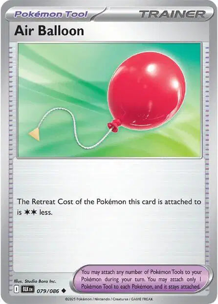 Near Mint 2025 Pokemon Air Balloon - Black Bolt #079/086