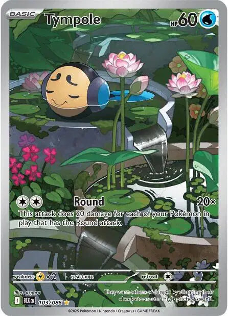 Near Mint 2025 Pokémon Tympole Illustration Rare – Black Bolt #103/086