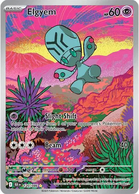 Near Mint 2025 Pokémon Egyem Illustration Rare – Black Bolt #120/086 | Basic Psychic-Type TCG Card