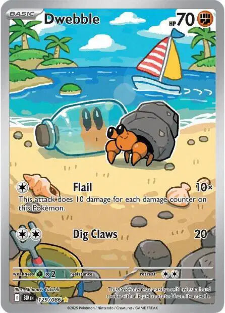 Near Mint 2025 Pokémon Dwebble Illustration Rare – Black Bolt #129/086
