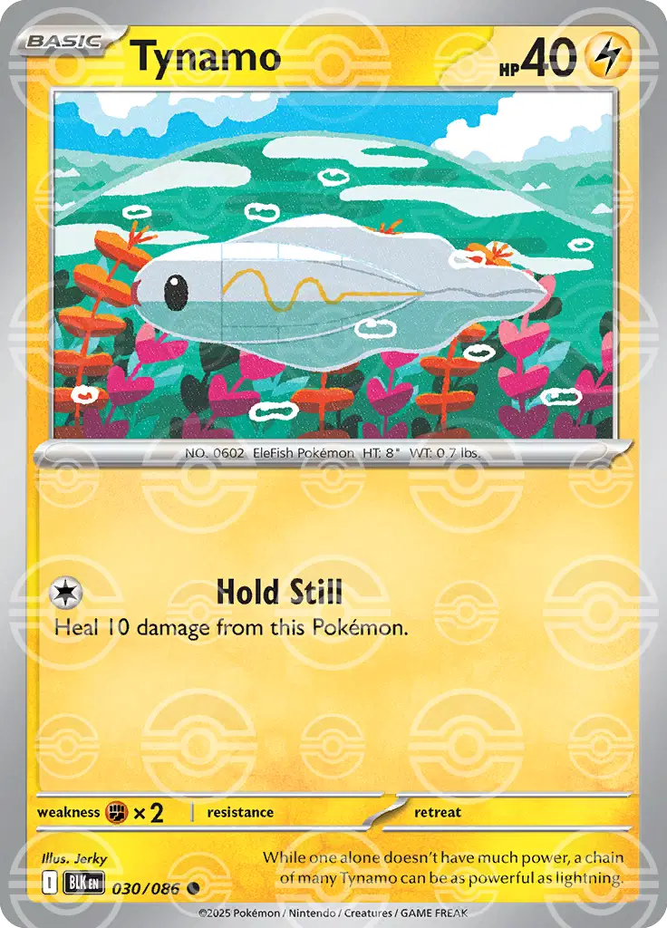 Near Mint 2025 Pokémon Tynamo (Poke Ball Pattern) – Black Bolt #030/086