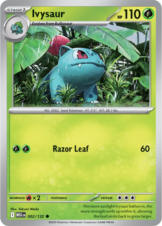 🌿✨ Near Mint 2025 Pokémon Ivysaur – Mega Evolutions #002/132 🌿✨