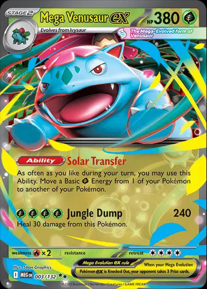 Near Mint 2025 Pokémon Mega Venusaur ex – Mega Evolutions #003/132