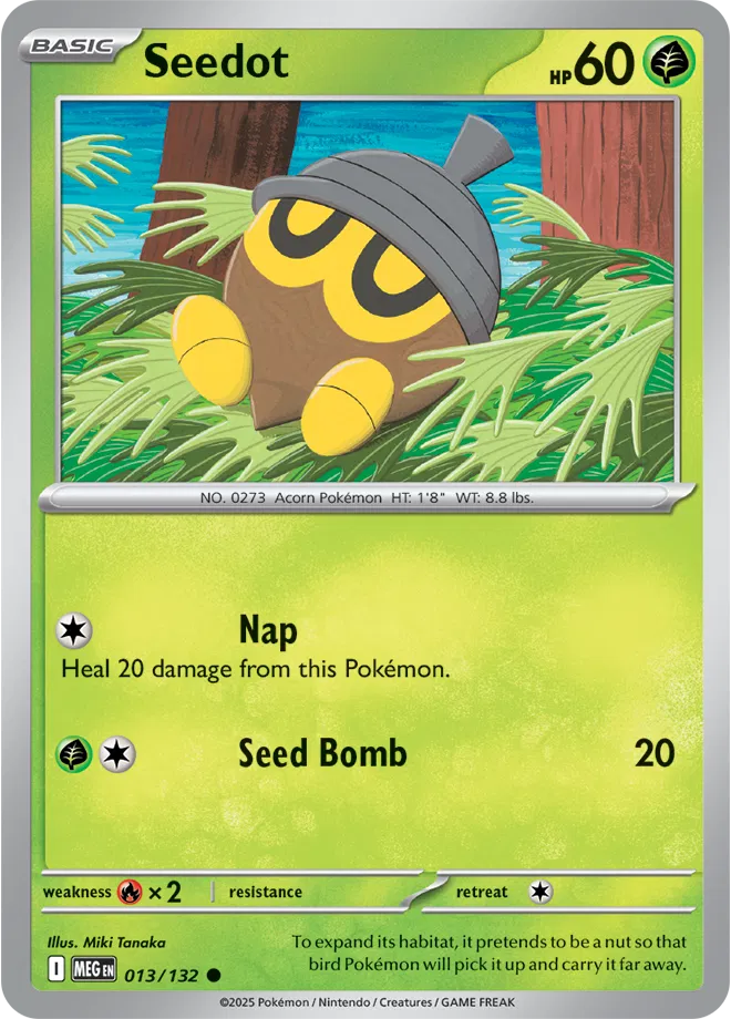 🌰✨ Near Mint 2025 Pokémon Seedot – Mega Evolutions #013/132 🌰✨