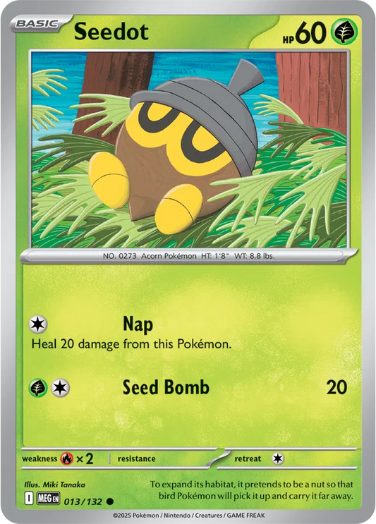 🌰✨ Near Mint 2025 Pokémon Seedot – Mega Evolutions #013/132 🌰✨