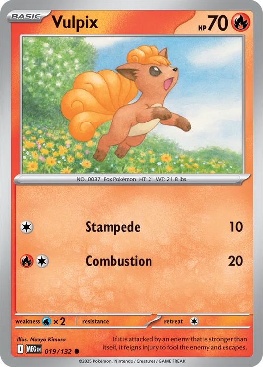 🔥 Near Mint 2025 Pokémon Vulpix – Mega Evolutions #019/132 🔥