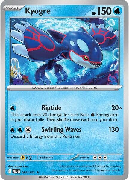 🌊❄️ Near Mint 2025 Pokémon Kyogre Holofoil – Black Bolt #034/086 ❄️🌊