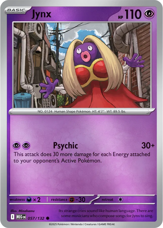 ❄️ Near Mint 2025 Pokémon Jynx Reverse Holo – Mega Evolutions #057/132 ❄️