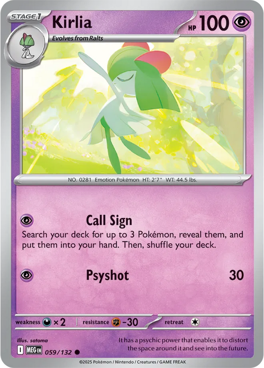 ✨ Near Mint 2025 Pokémon Kirlia – Mega Evolutions #059/132 ✨