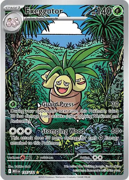 Near Mint 2025 Pokémon Exeggutor Shiny Rare – Mega Evolutions #135/132