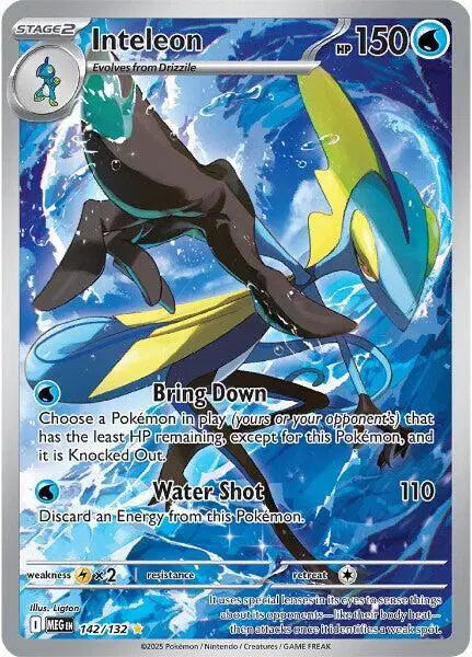 Near Mint 2025 Pokémon Inteleon Shiny Rare – Mega Evolutions #142/132