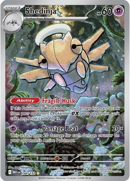 Near Mint 2025 Pokémon Shedinja Shiny Rare – Mega Evolutions #144/132
