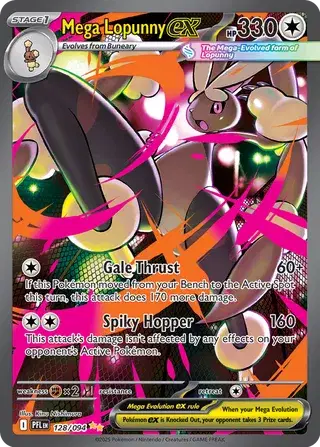 🌟 Near Mint 2025 Pokémon Mega Lopunny ex Special Illustration Rare – Phantasmal Flames #128/094 🌟